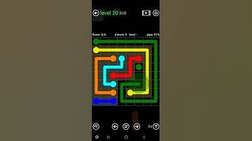 How To Solve Flow Free Green Pack Level 20 8x8 Board Medium Walk Through Solution Walkthrough