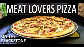 Meat Lovers Pizza on the Blackstone 22' Griddle | COOKING WITH BIG CAT 305