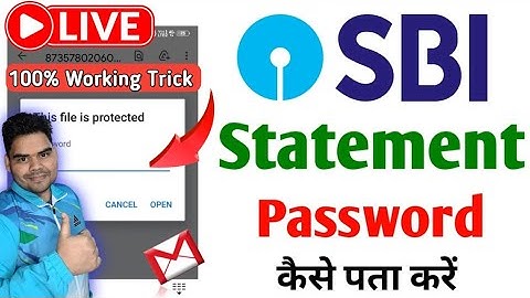 SBI Bank Statement PDF Password | How To Open SBI Statement Pdf Password | sbi e statement password