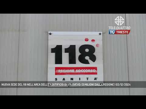 NUOVA SEDE DEL 118 NELL'AREA DELL'EX JUTIFICIO DI VIA SVEVO: 13 MILIONI DALLA REGIONE | 03/12/2024