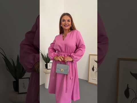 Женское нарядное платье с поясом, на длинный рукав, праздничное платье, большие размеры 48-62 Балал, видео 1