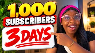 NEW🔥 GET 1,000 YOUTUBE SUBSCRIBERS IN 3 DAYS WITH THIS STRATEGY!