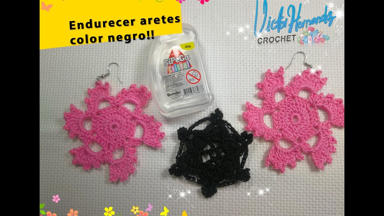 Como Endurecer Aretes Tejidos, De color Negro!!