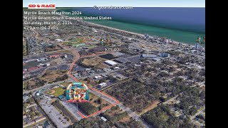 Myrtle Beach Marathon 2024: fly over the marathon course! Video of the race path.