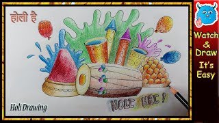 holi drawing poster easy idea craft card