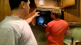 How to install corner stove and microwave with small fillers