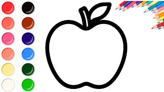 How to Draw a Beautiful Apple for Kids | Apple Drawing Tutorial for Kids | Step by Step Easy
