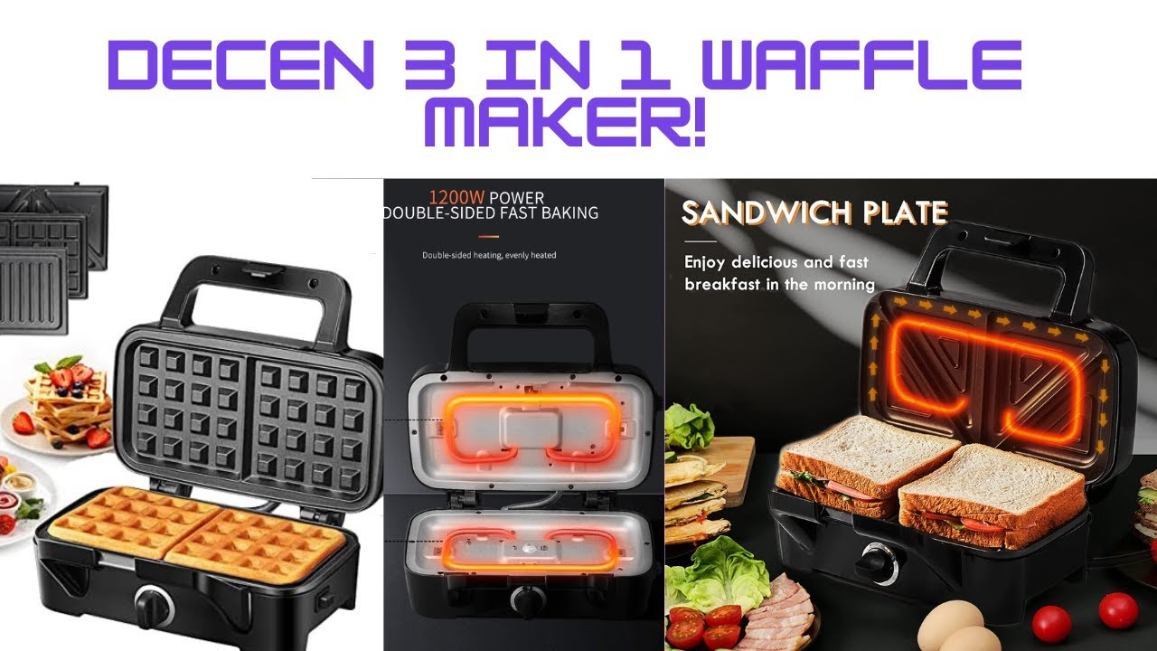 Black+Decker 3-in-1 Waffle, Grill & Sandwich Maker unboxing and review. 