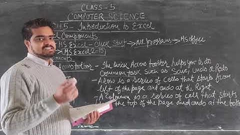 Std 5, Computer Science, CH 5- Introduction to Excel (Part -1)
