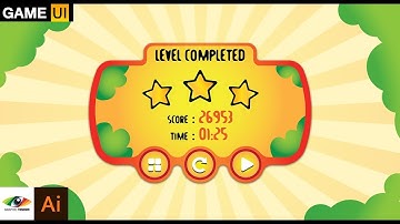 Game UI Design | Creating game level completed popup design