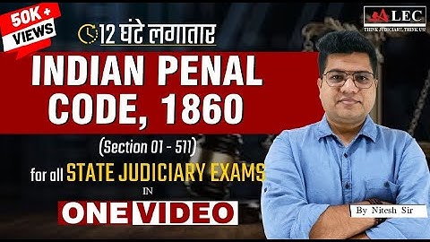 IPC | Indian Penal Code series in One Shot | All State Judiciary Exams | Nitesh sir ALEC Judiciary
