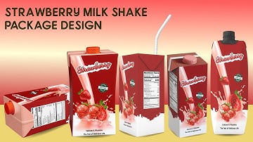 How to Strawberry Milk Shake Package Design Logo Design – Product Label Design Illustrator Tutorial