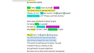 Brief Analysis - &#39;Inspection&#39; by Wilfred Owen