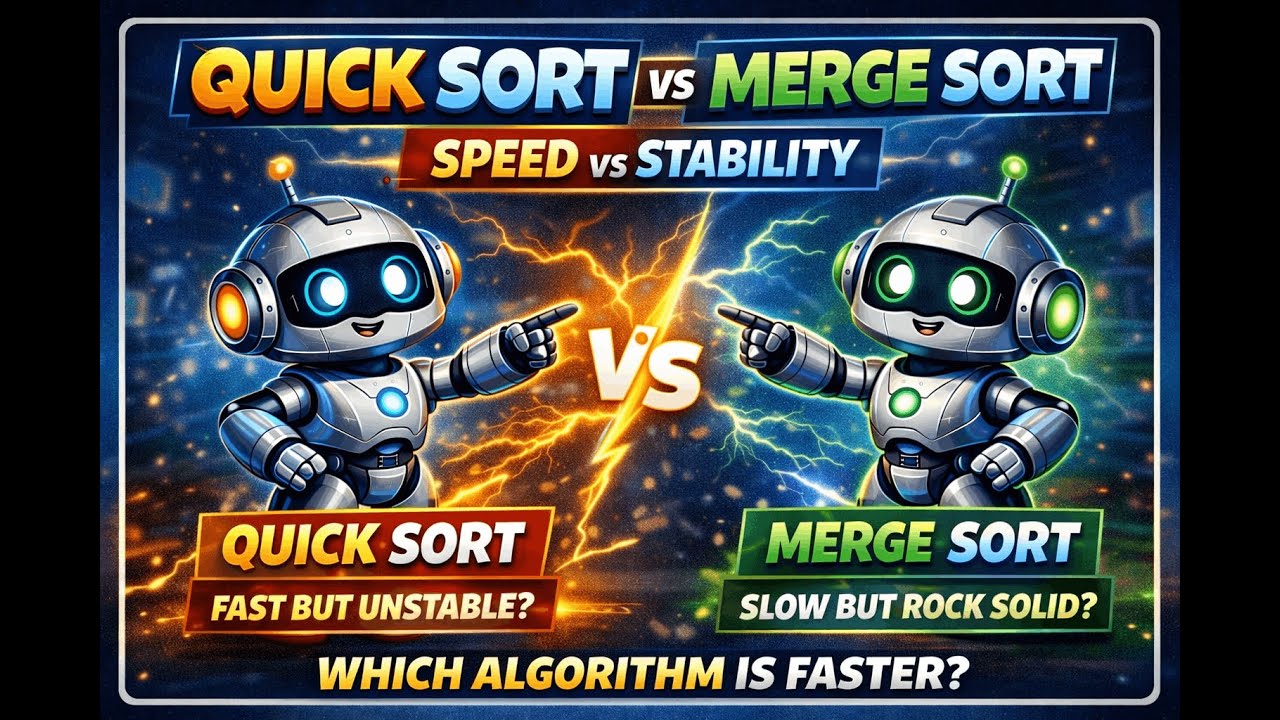 Quick Sort vs Merge Sort 🤖⚔️ | Which Sorting Algorithm Is Faster? 
