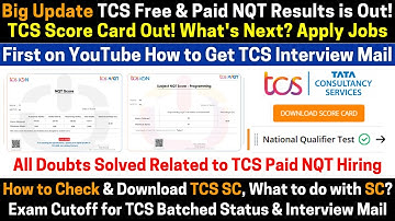 TCS Free & Paid NQT Result Out! ScoreCard What