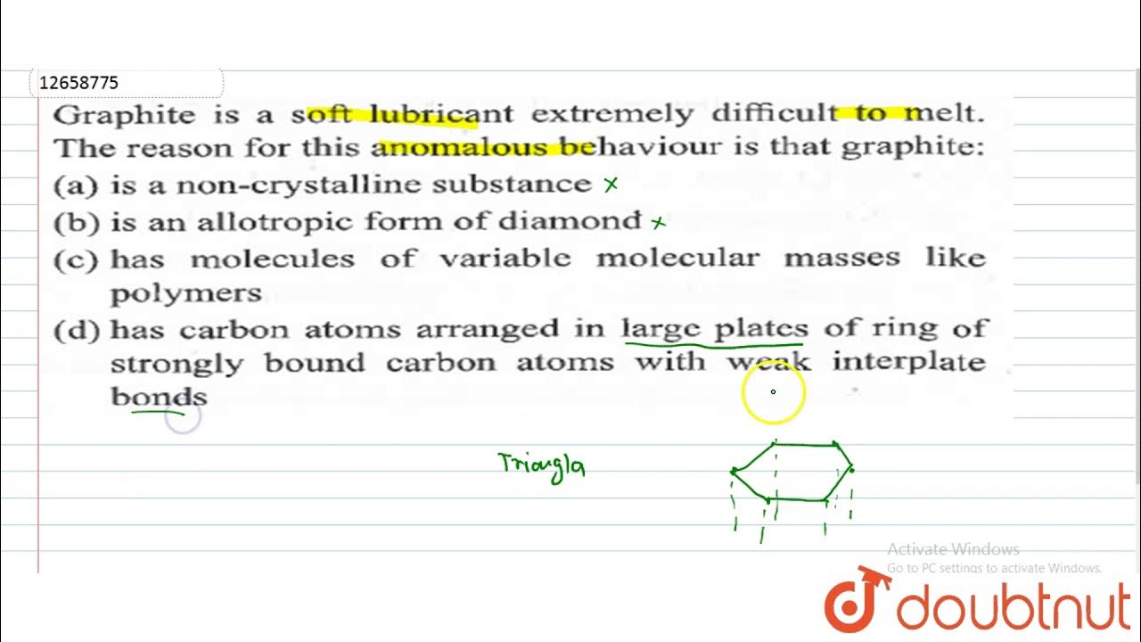 Graphite is a soft lubricent extremely difficuit to melt .The reason