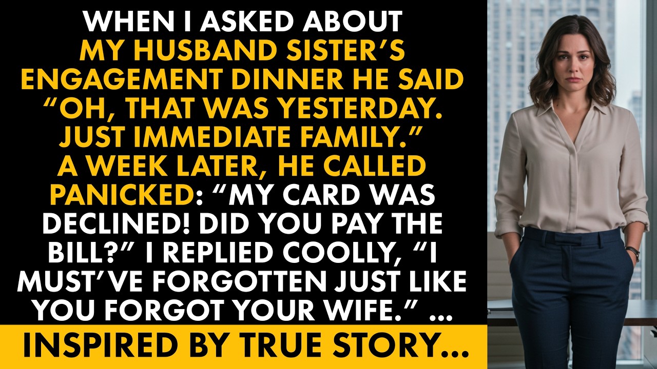 "My Husband Excluded Me From His Sister’s Engagement Dinner—A Week Later, He Regretted It"