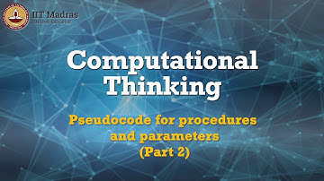 Pseudocode for procedures and parameters (Part 2)