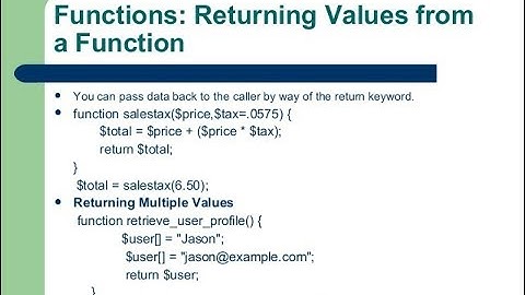 PHP- FUNCTIONS RETURNING VALUE