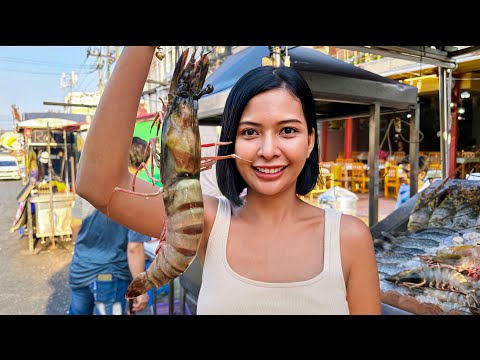 Size DOES Matter!! Epic 13-Inch Tiger Prawn, Seafood in Thailand
