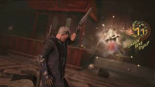 Mission 2 (DMC 5 DMD Nero)
I guess Im playing DMC 5 for now.
Im not the best player out there but I want to challenge myself a bit. So here I am doing an NG playthrough with the goal of S ranking every DMD missions. And maybe get platinum along the way.
As you can see, I have punchline already before this mission. This is because of the failed attempts beforehand. I just thought to cheese the fight at the end since I usually use DT I-Frames to mitigate damage from Goliath. A luxury I do not have for this playthrough. Im guessing thats going to be a reoccuring problem when playing as Nero until the end. Mission 2 (DMC 5 DMD Nero)