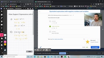 Khan Support: Expressions with Negative Numbers and Variables