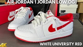 Air Jordan 1 Low OG White University Red On Feet Review