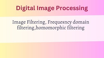 Image Processing :Image Filtering, Frequesncy domain filtering,homomorphic filtering