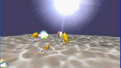 Interactive 3D fishes, test 3