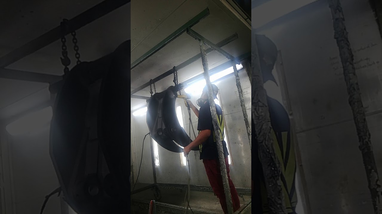 powder coating earth moving mechanical parts