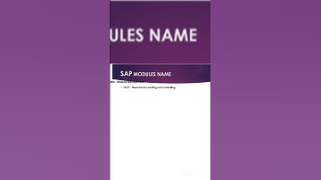 #sap #modules