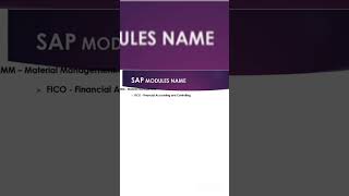 #sap #modules