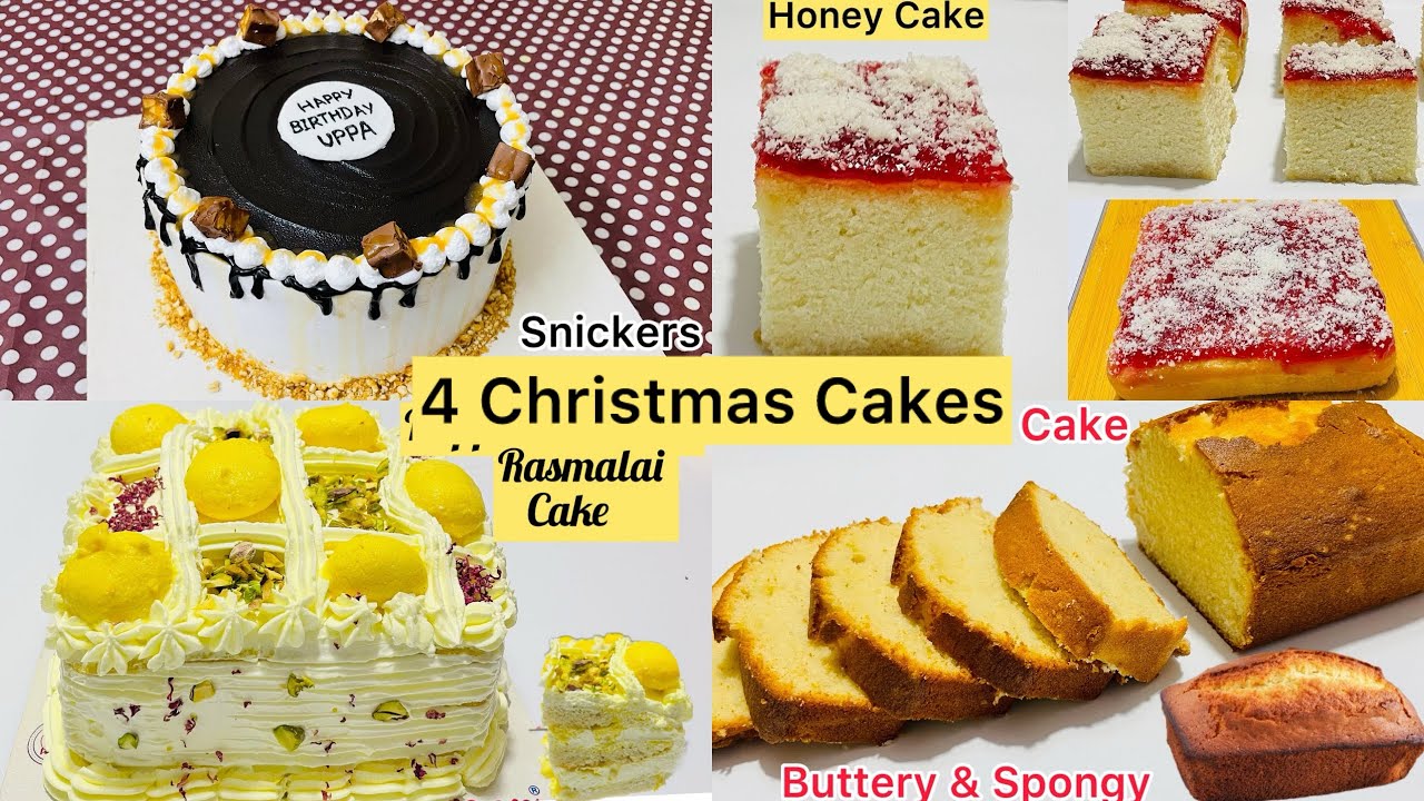 4 Christmas Special Cake Recipes | Rasmalai Cake, Honey Cake, Snicker Cake, Madeira Cake