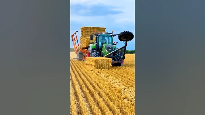 FENDT 724 Tractor Chasing Bales