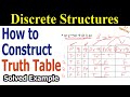 Constructing Truth Tables for Compound Propositions in Discrete Mathematics