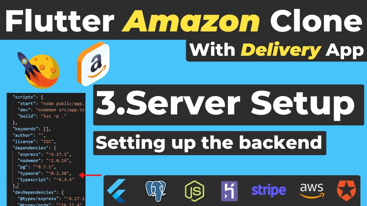 3.Server Setup - Amazon Clone | Flutter Ecommerce App with Backend | Flutter Ecommerce App