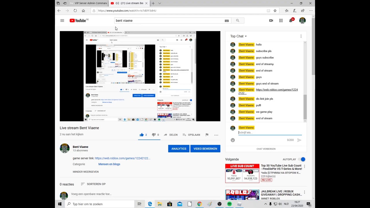 Live stream Bent Viaene