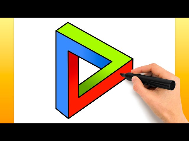 不可能な三角形を描く方法 (簡単な描画チュートリアル) - YouTube
