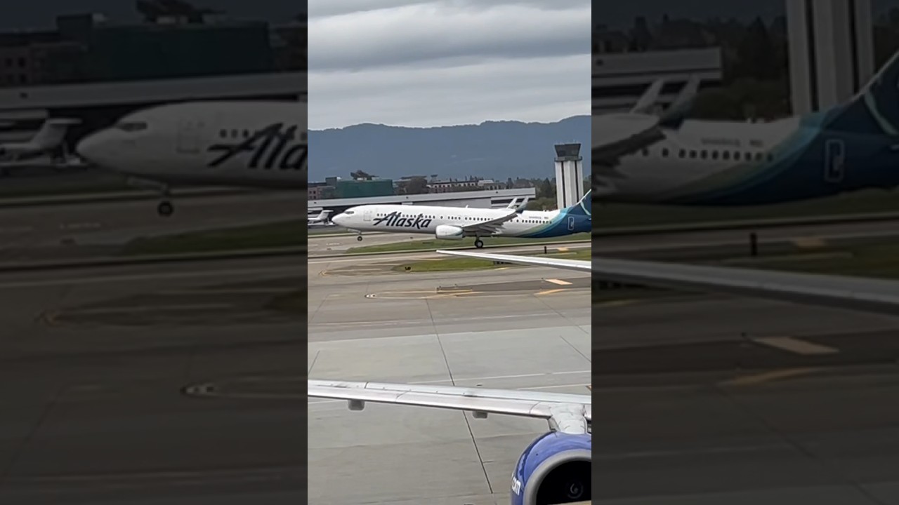 Alaska airlines heavy departure at San Jose airport 