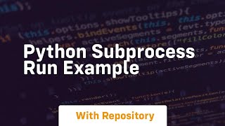 python subprocess run example