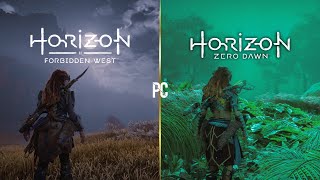 Horizon Forbidden West vs Horizon Zero Dawn Better |PC| Graphics Physics and Details Comparison
