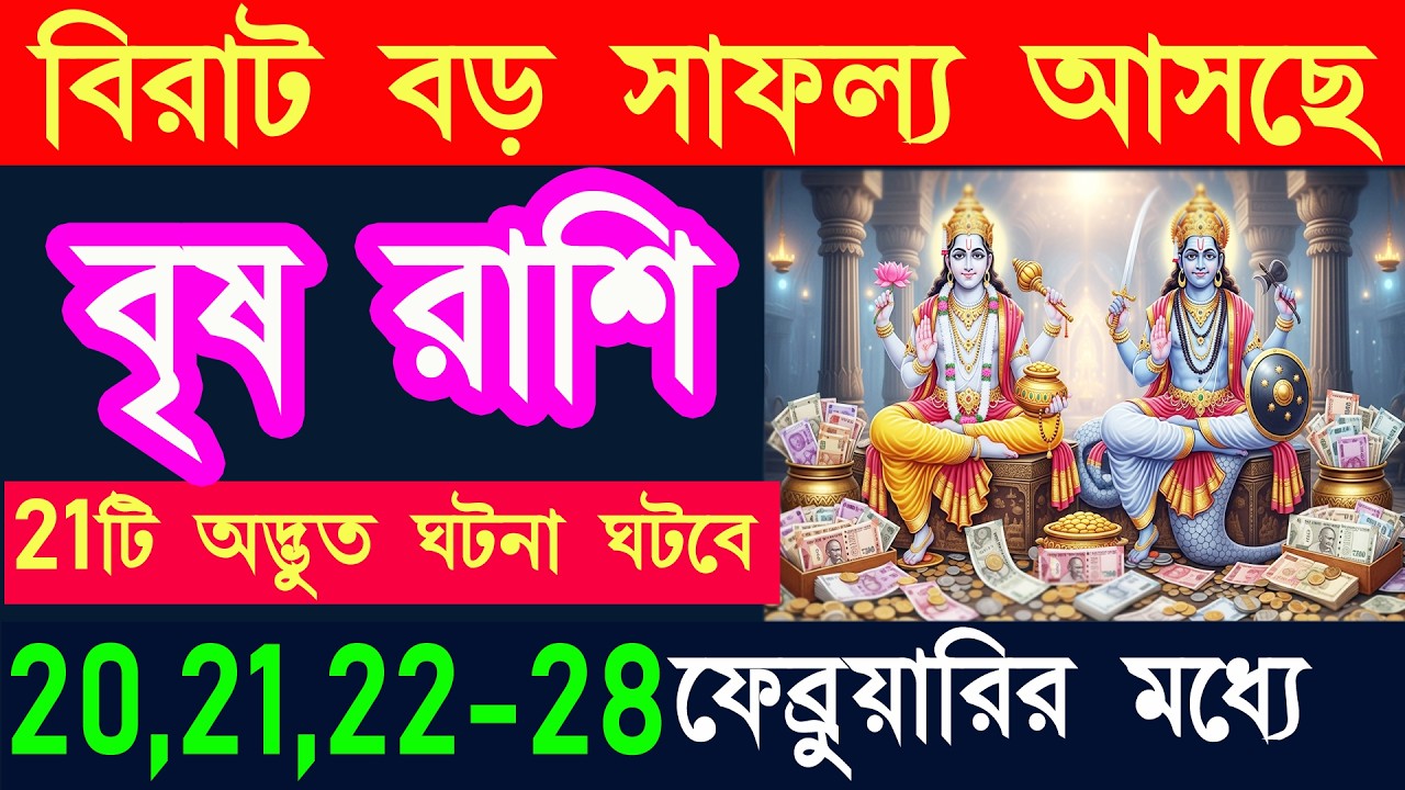 বৃষ রাশি বিরাট বড় সাফল্য আসছে|brisha rashi february|brisha rashi 20-28 february|Taurus 2026