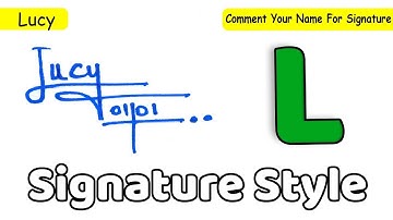 L signature style | How to draw signature like a billionaire | Lucy Name Signature Style