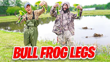 Catch And Cook Fried BULL FROGS From The Swamp!