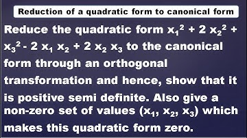 Matrices and Calculus | MA3151| Reduction of a quadratic form to canonical form | Problem in Tamil