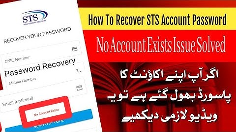 STS Account Password Recovery || How to recover STS account password 2024 || STS
