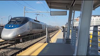 High Speed Amtrak trains at Mansfield station!
