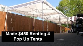 4 Pop Up Tents + Stuff for $450.00