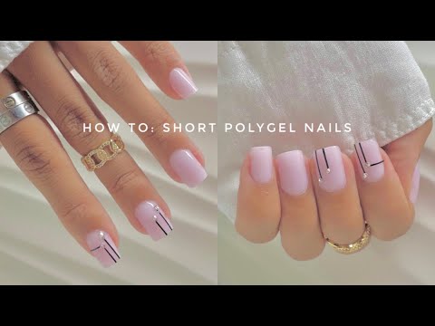 SHORT POLYGEL NAIL TUTORIAL FOR BEGINNERS | QUICK &amp; EASY NAIL DESIGNS