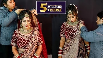 Advance Bridal Double Dupatta setting for 2022 / Bridal Dupatta draping step by step  easy tutorial